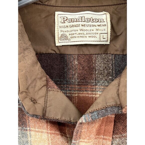 Pendleton Shirt Large Western Virgin Wool Tartan Pearl Snap High Grade USA - Picture 6 of 10